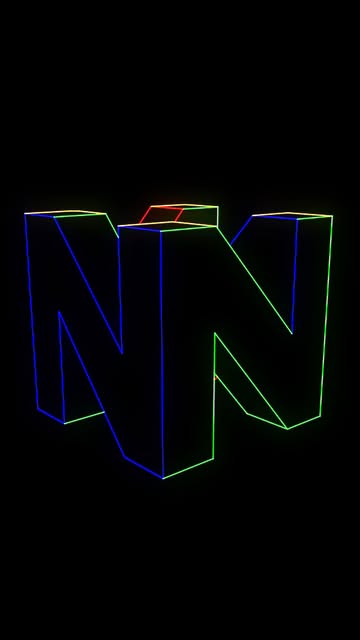Concept demo: the Nintendo 64 N as a 3D model with red, green and blue edges on black.